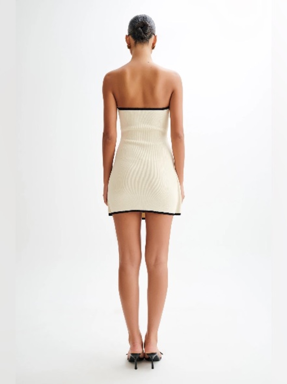 Meshki Cream Strapless Knit Mini Dress - Picture 6 of 14